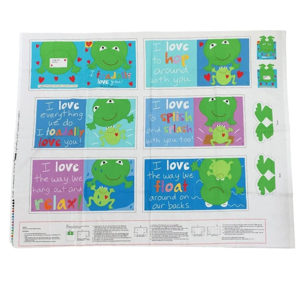 Studio E Huggable & Loveable I Toadally‎ Love You Soft Book Fabric Panel 44x35